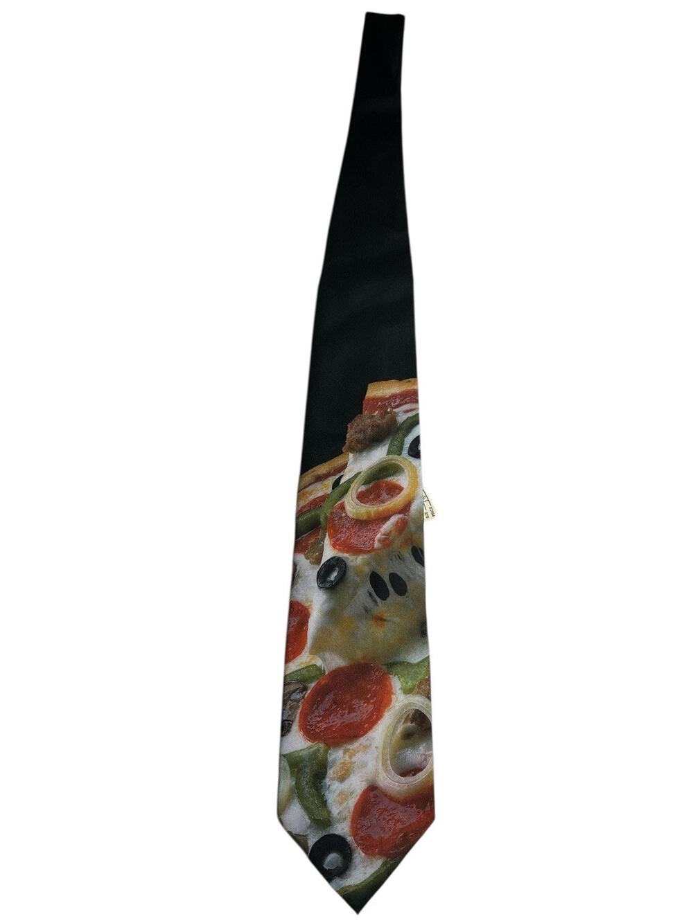 Vintage 1998 Ralph Marlin Pizza Novelty Necktie Tie Unique Rare Hard to Find